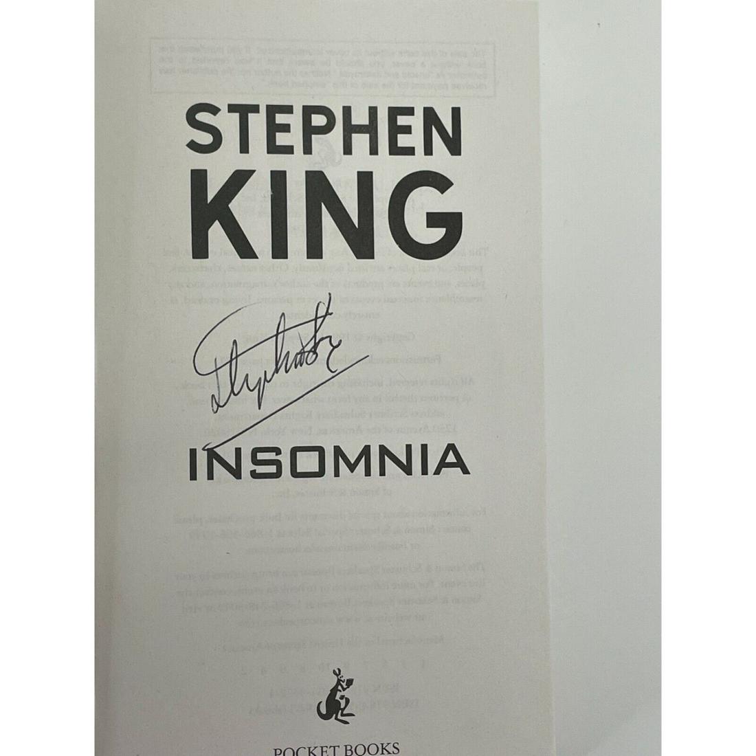 STEPHEN KING Signed "Insomnia" Book (JSA LOA) Jan 01, 2023 Activity Auctions in DE