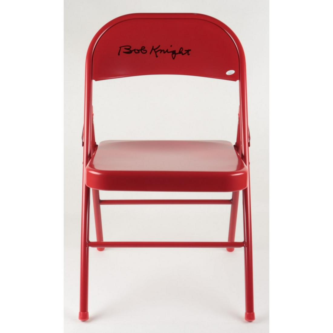 Bobby Knight Signed Red Metal Folding Chair (JSA COA) (1 of 1)