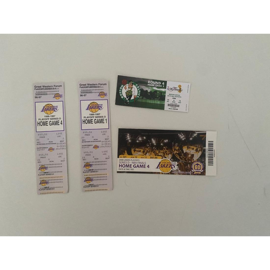 Set of 4 Kobe Bryant playoff Lakers Tickets RARE (1 of 1)