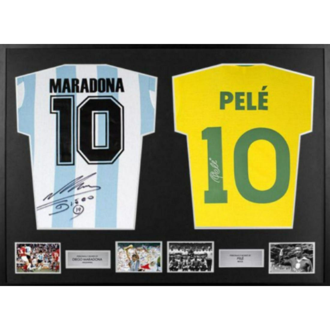 PELE and Maradona Signed and Dual Framed Jerseys with COAs (1 of 1)