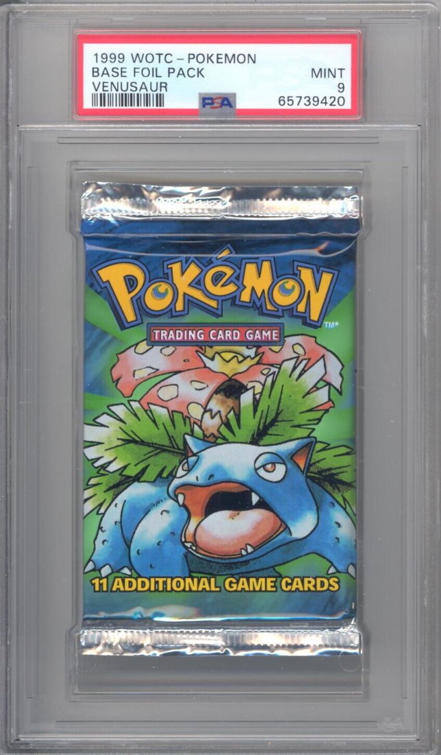 PSA 9 - Pokemon Cards - BASE SET - Booster Pack (Venusaur Artwork) Mint (1 of 1)