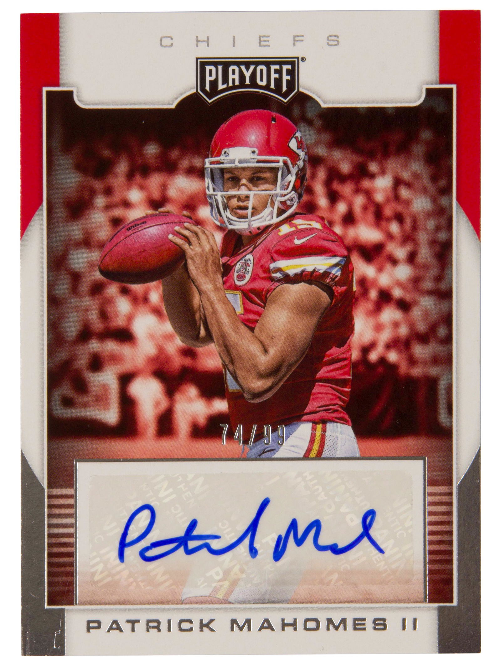 Patrick Mahomes 2017 Panini Playoff Card Auto /99 #RPS-PM (1 of 2)