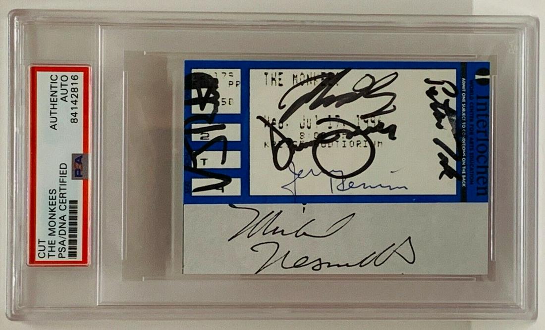 THE MONKEES Signed Slabbed PSA Ticket (1 of 1)