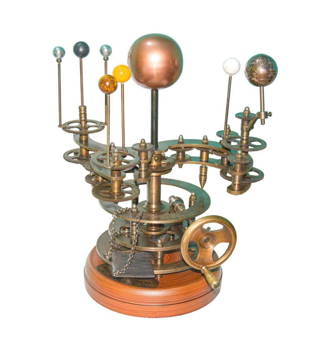 Antique Brass Orrery Solar System Sun/Earth/Moon Motion Scientific Research Mode(18") (1 of 3)