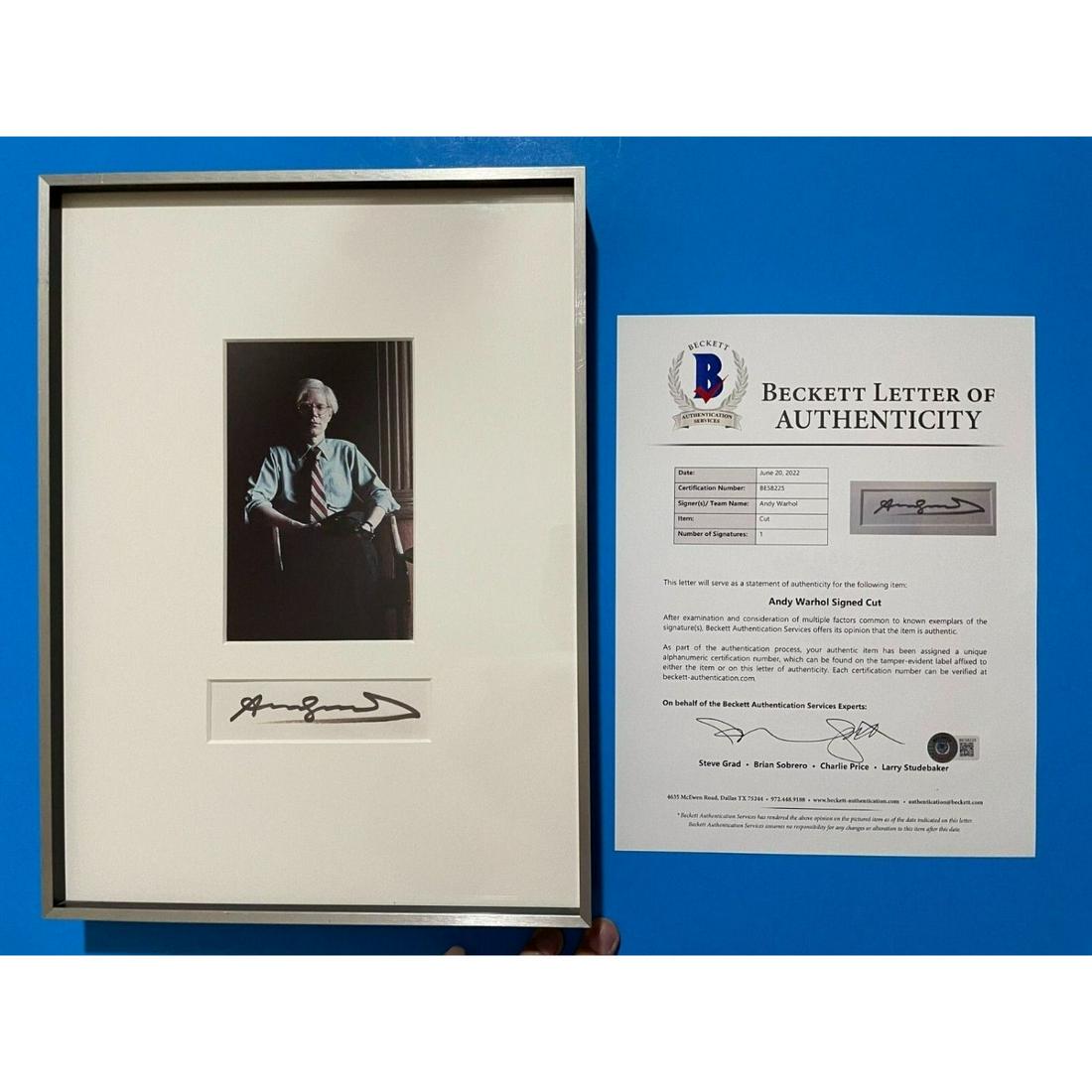 Andy Warhol Signed Autographed Framed Cut BAS BECKETT LOA (1 of 1)
