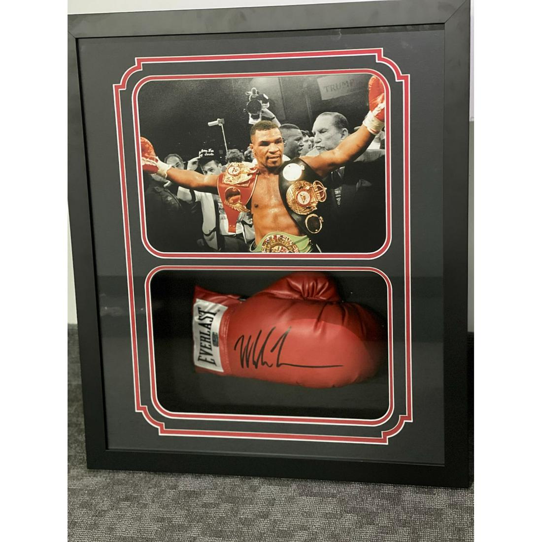 Mike Tyson Signed Custom Framed Boxing Glove: Mike Tyson Signed Custom Framed Boxing Glove Fiterman COA