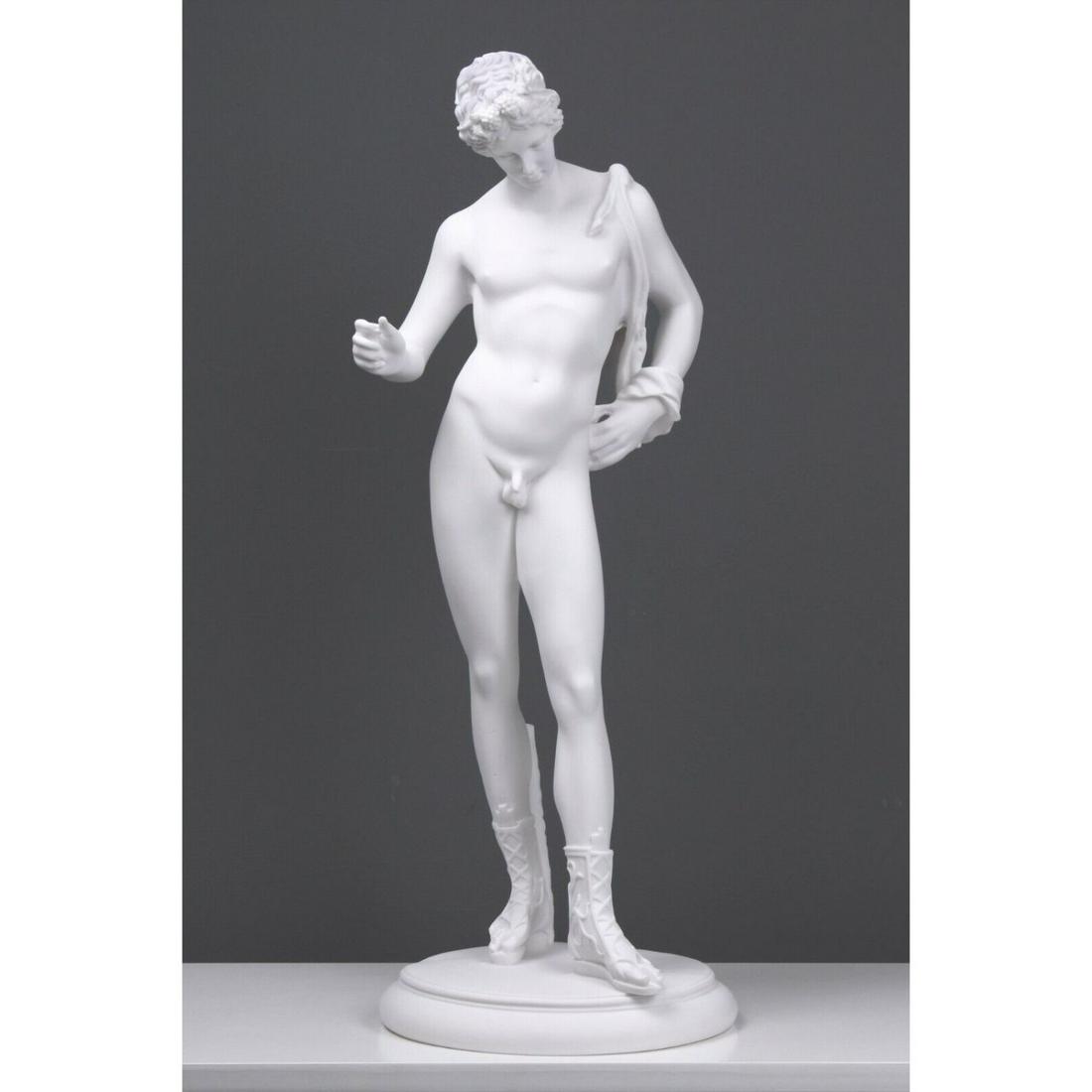 Narcissus Nude Male Art Greek Mythology Statue Sculpture Alabaster Art DEFECTIVE: A wonderful Narcissus Statue for sale!"Adonis in Greek mythology, is a central figure in various mystery religions. There has been much scholarship over the centuries concerning the multiple roles of