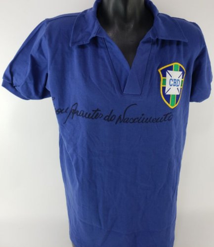 RARE Pele Full Name Signed Vintage CBD Brazil Jersey JSA COA 1958 World Cup (1 of 3)