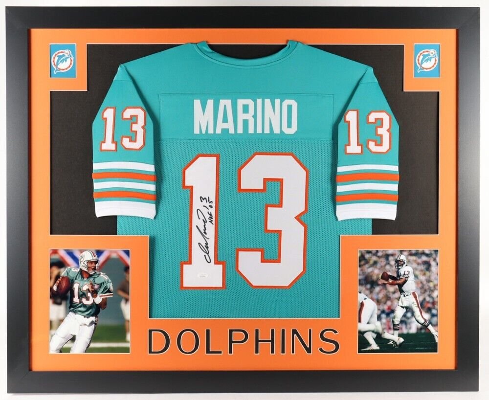 Dan Marino Signed 35x43 Custom Framed Jersey Display (JSA Hologram) (1 of 1)