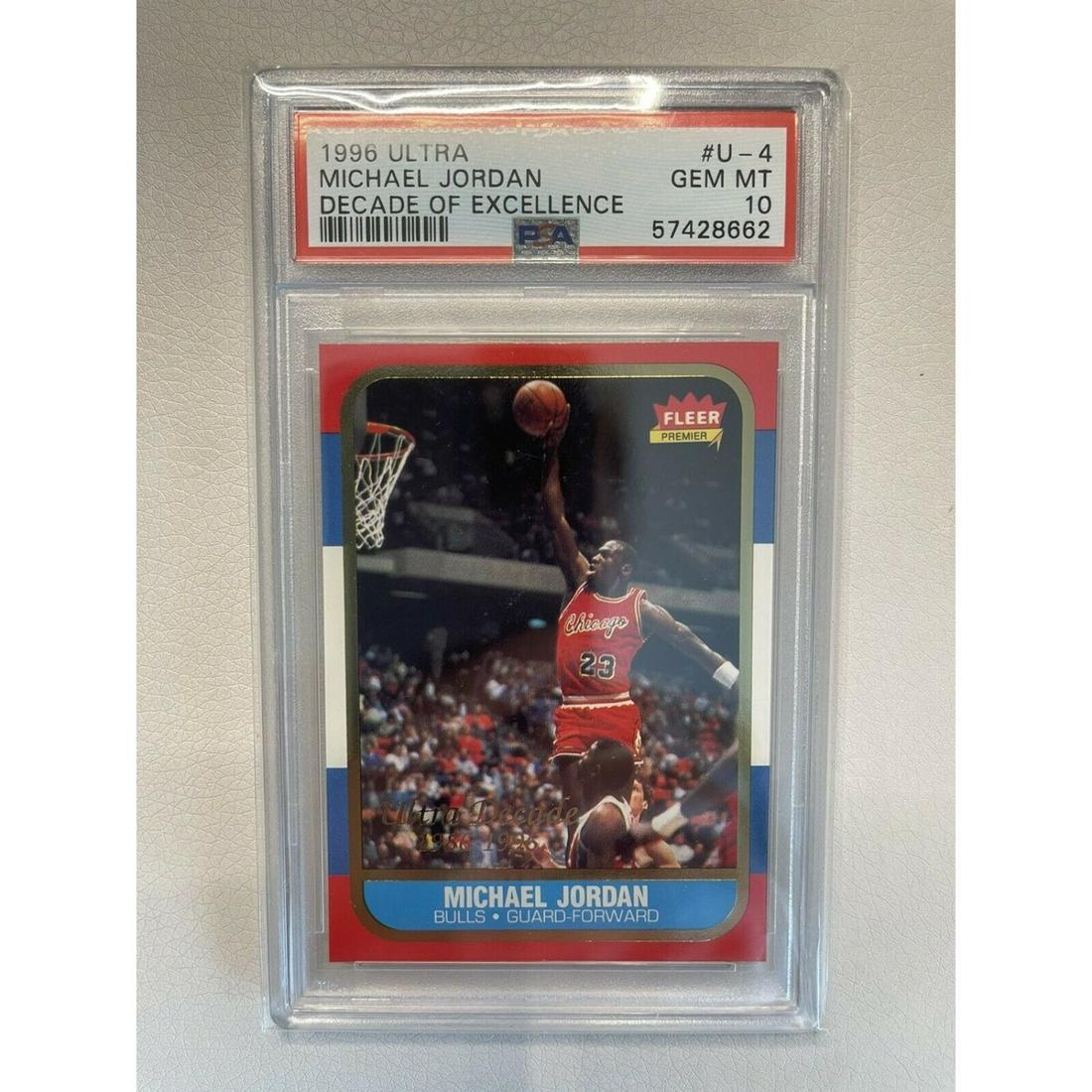 1996 Ultra Fleer Decade Of Excellence MICHAEL JORDAN #U-4 PSA 10 HOF Bulls (1 of 1)