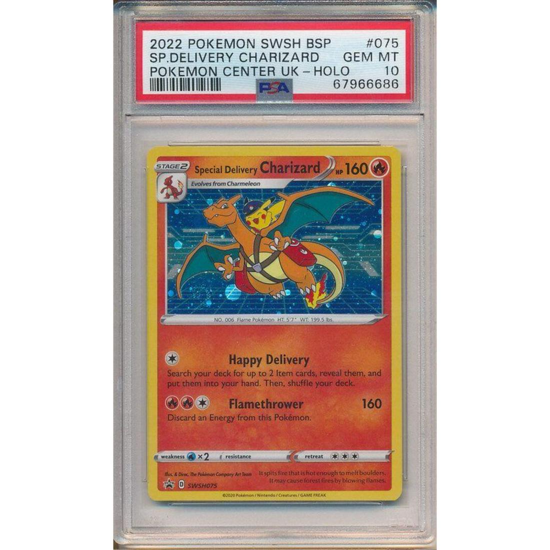 2022 Pokemon SWSH BSP Special Delivery Charizard Pokemon Center UK Holo #075 (PSA 10) (1 of 2)