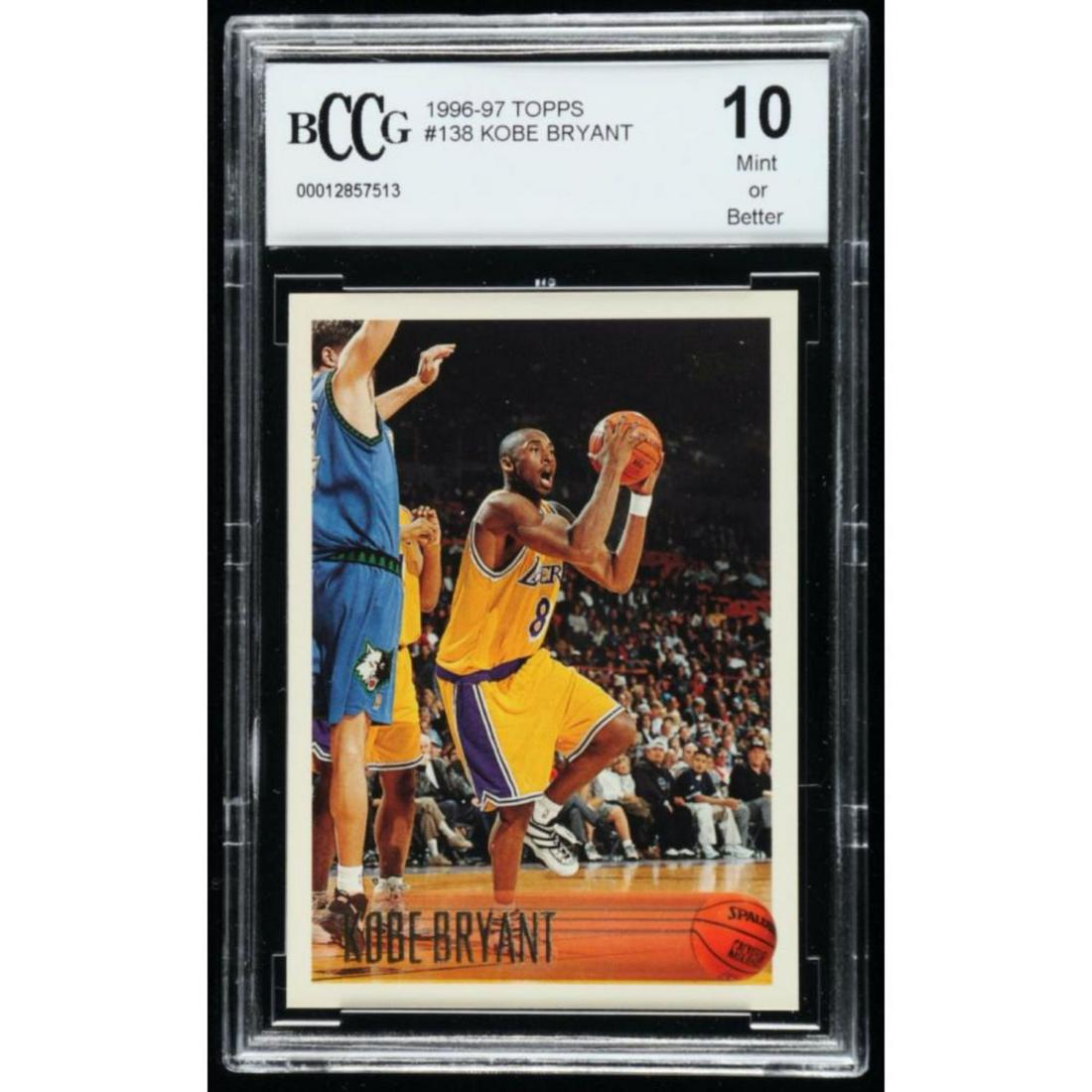 Kobe Bryant 1996-97 Topps #138 RC (BCCG 10) ROOKIE (1 of 1)
