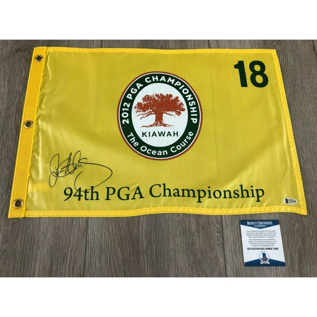 RORY MCILROY SIGNED 2012 PGA CHAMPIONSHIP GOLF FLAG wEXACT PROOF BAS BECKETT COA (1 of 1)
