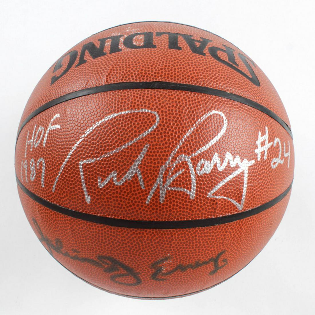 NBA Basketball Signed by (4) With Julius Erving, Rick Barry, Dave DeBusschere & Nate Thurmond With (1 of 3)