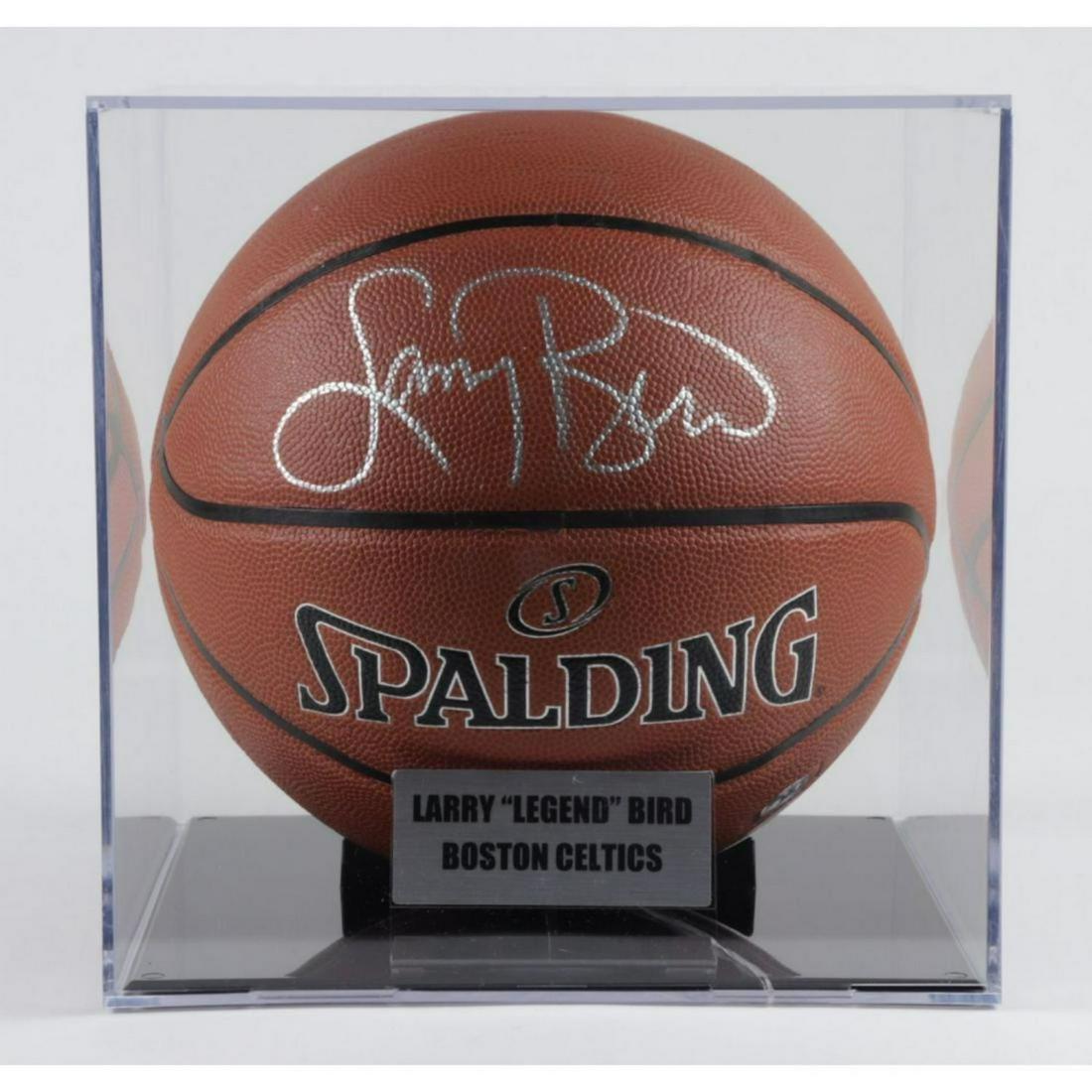 Larry Bird Signed NBA Basketball with Display Case (PSA COA & Bird Hologram) (1 of 1)