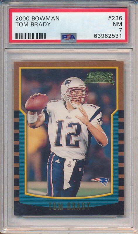 Tom Brady 2000 Bowman Rookie Card #236 (PSA 7) (1 of 2)
