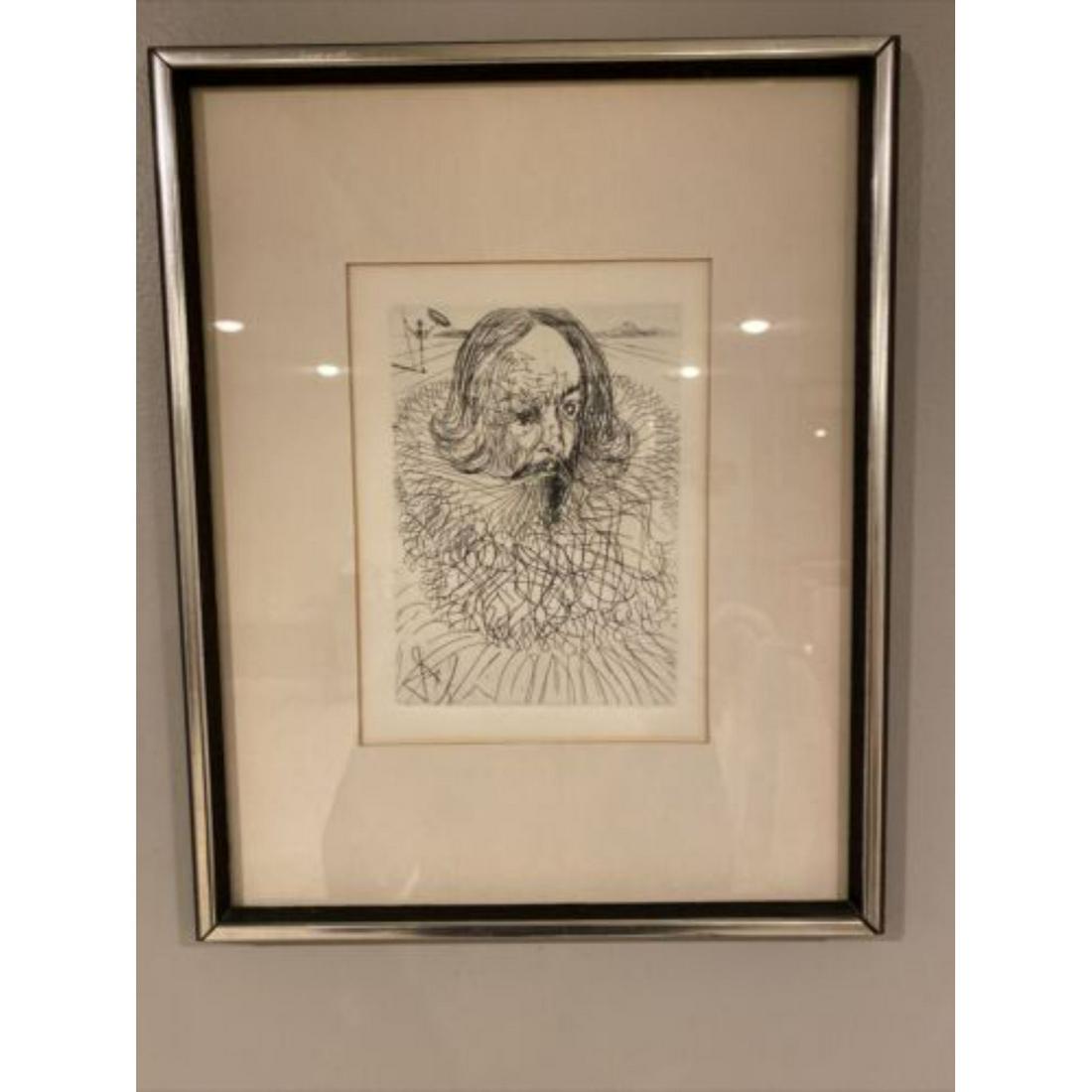 Vintage Framed CERVANTES Original Etching By Salvador Dali With COA Moden Art (1 of 1)