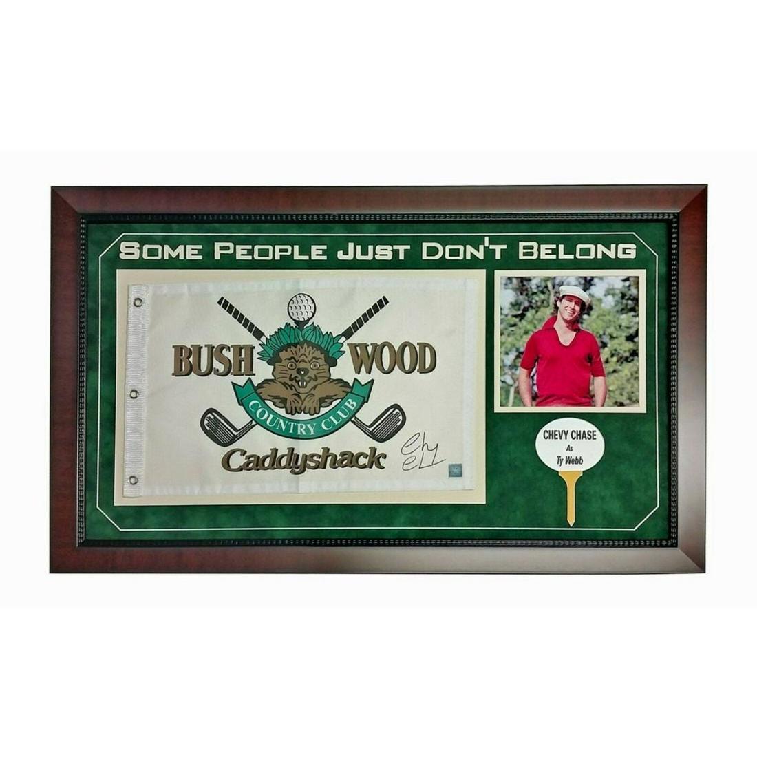 Chevy Chase Signed Caddyshack Flag Frame Collage JSA (1 of 1)