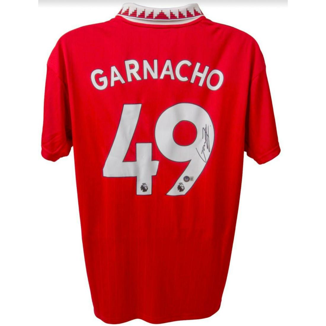Alejandro Garnacho Signed Manchester United Jersey (Beckett): Alejandro Garnacho Signed Manchester United Jersey (Beckett)