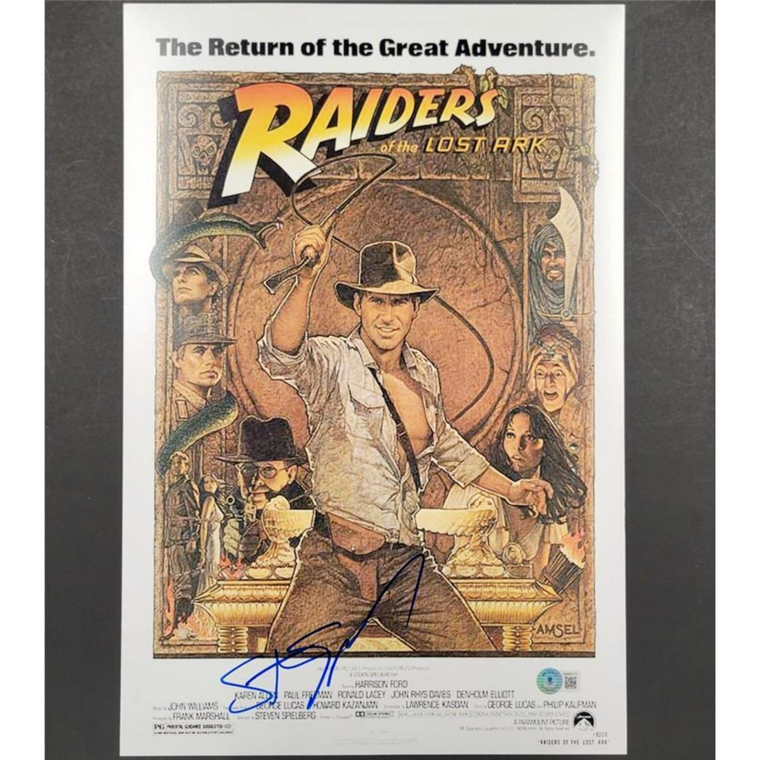 Steven Speilberg Signed 12x18 "Indiana Jones Raiders Of The Lost Ark" Poster Photo (Beckett COA) (1 of 3)