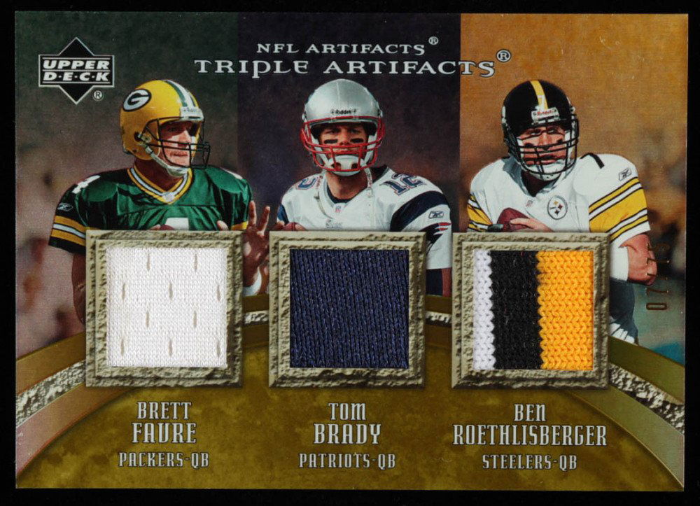 Brett Favre / Tom Brady / Ben Roethlisberger 2007 Artifacts NFL Artifacts Triple #FBR (1 of 1)
