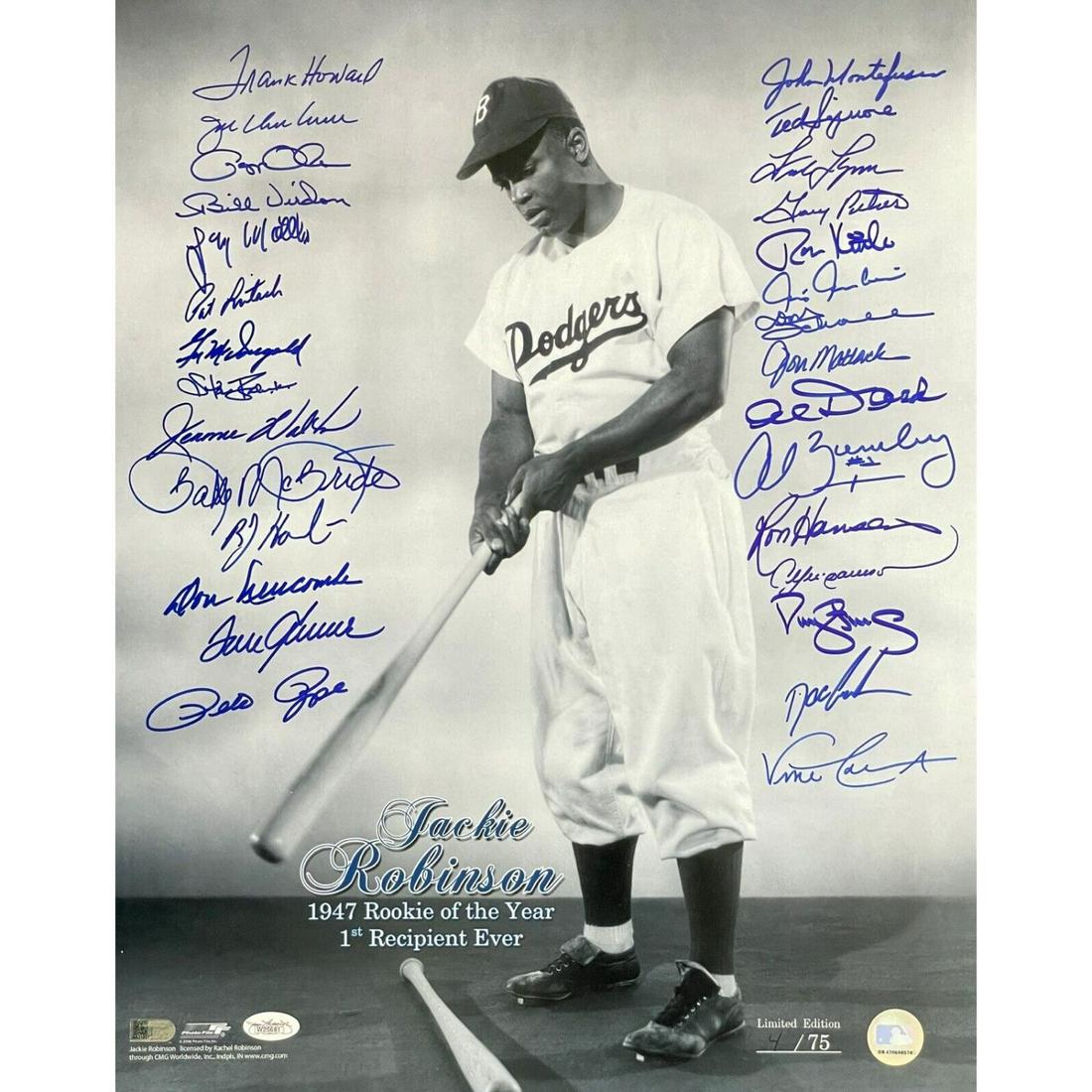 Rookie Of The Year Winners Multi-Signed 8x10 Jackie Robinson Photo (JSA COA) (1 of 1)