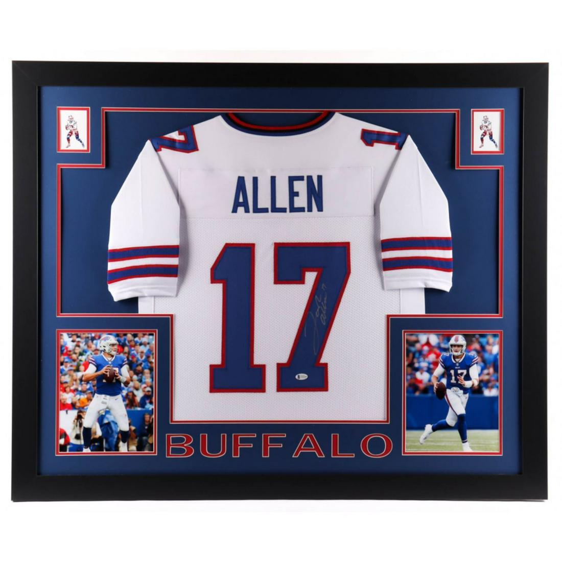 Josh Allen Signed And Custom Framed Bills Jersey (BAS COA) (1 of 1)
