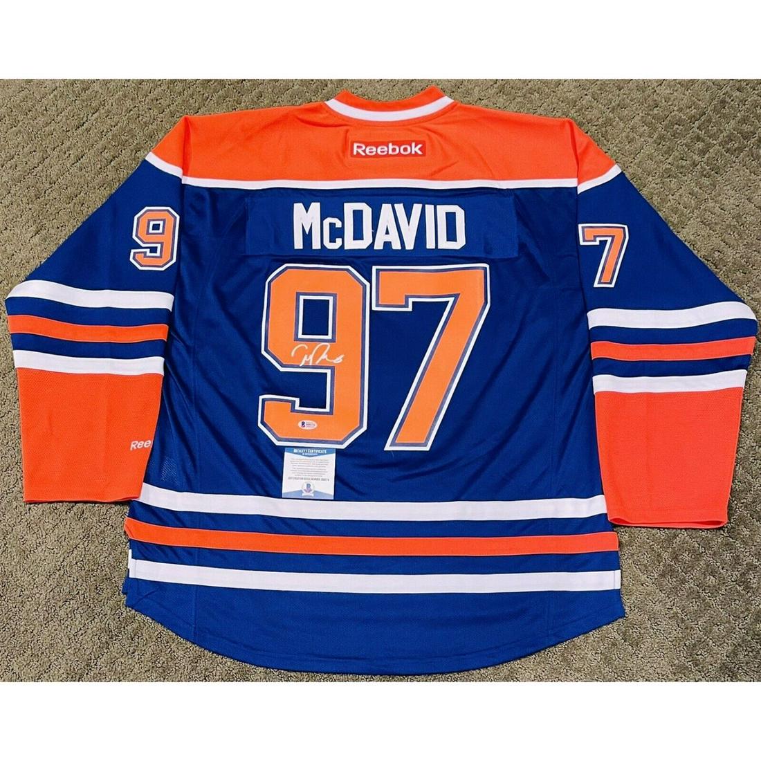 CONNOR MCDAVID SIGNED EDMONTON OILERS RBK PREMIER JERSEY NHL AUTO (BAS COA) (1 of 2)