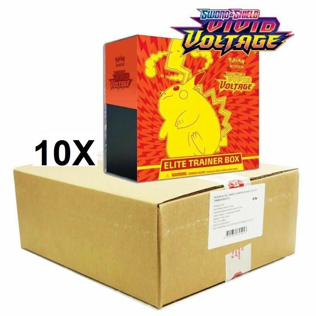 Factory Sealed Case Of Pokemon TCG Sword & Shield Vivid Voltage Elite Trainer Boxes~10 Boxes (1 of 1)