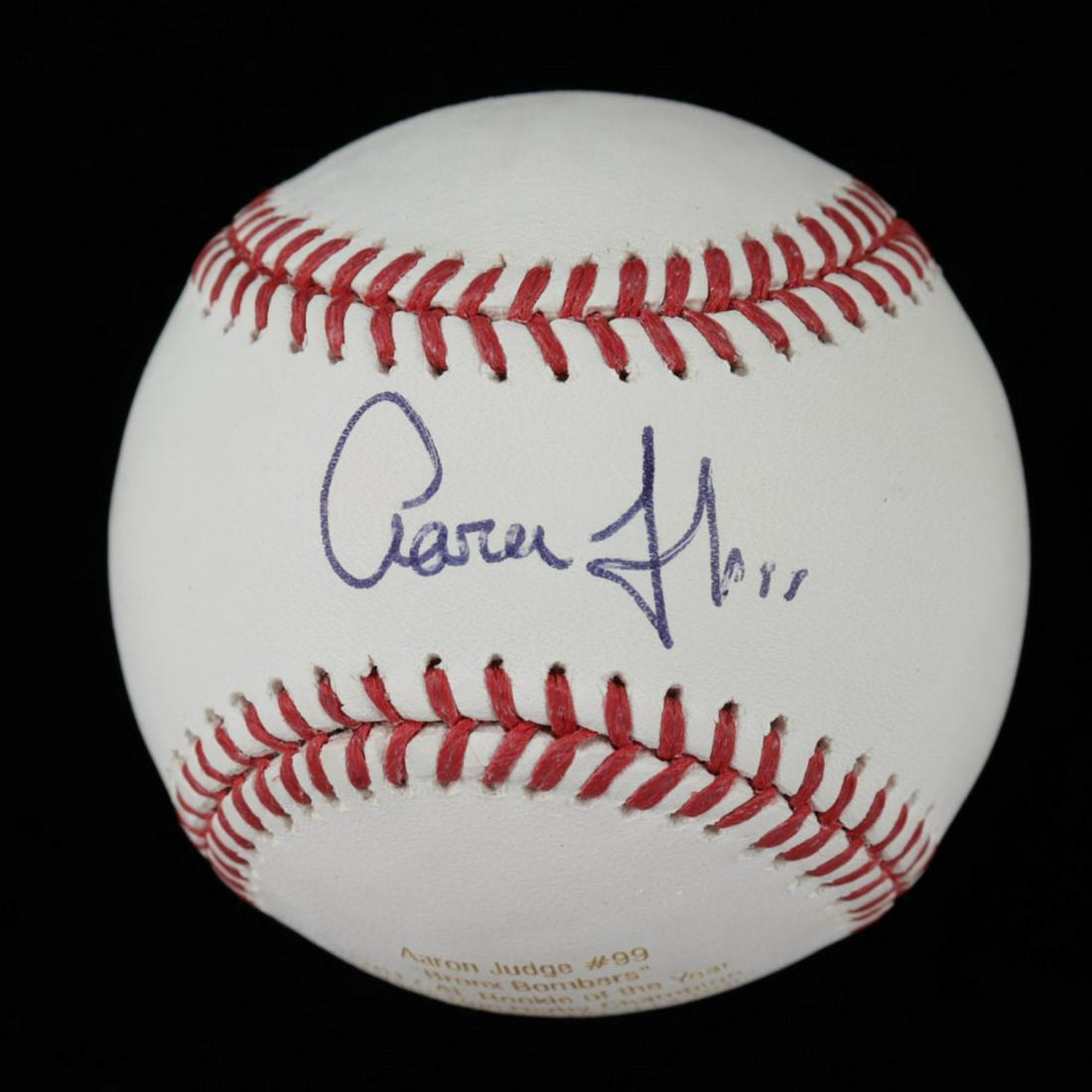 Aaron Judge Signed LE Laser Engraved OML Baseball (JSA LOA) (1 of 2)