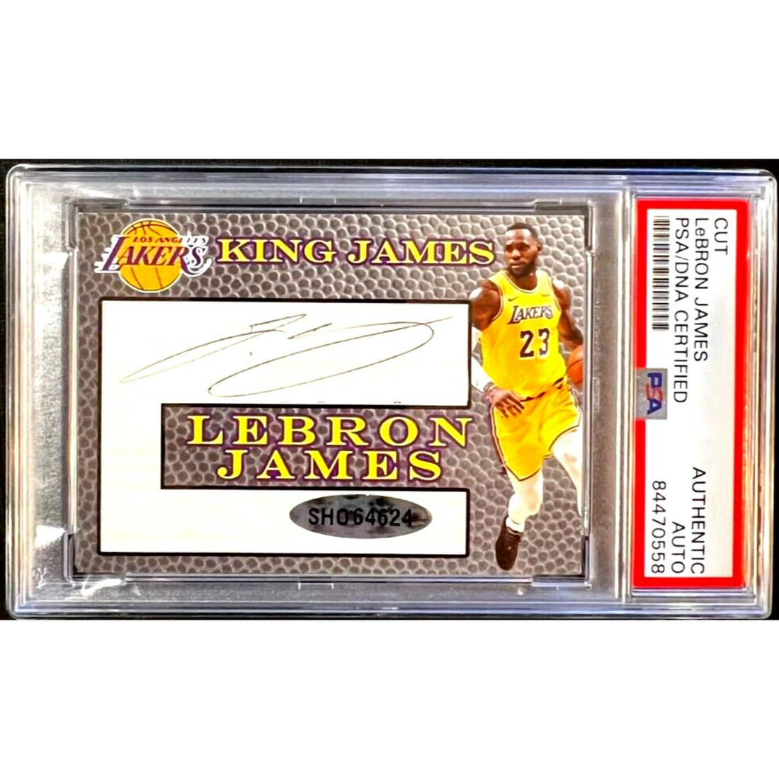 LeBron James Signed Los Angeles Lakers Custom Cut Card (PSA + Upper Deck) (1 of 3)
