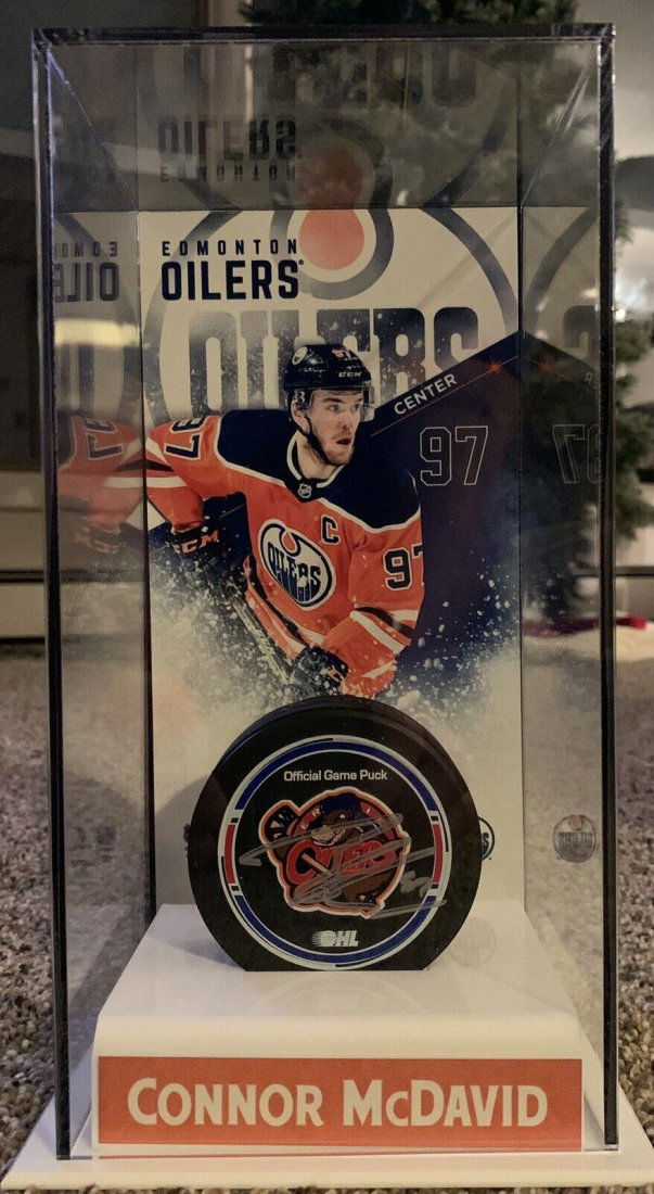 Conor McDavid Signed Hockey Puck With Display Case (JSA COA) (1 of 2)