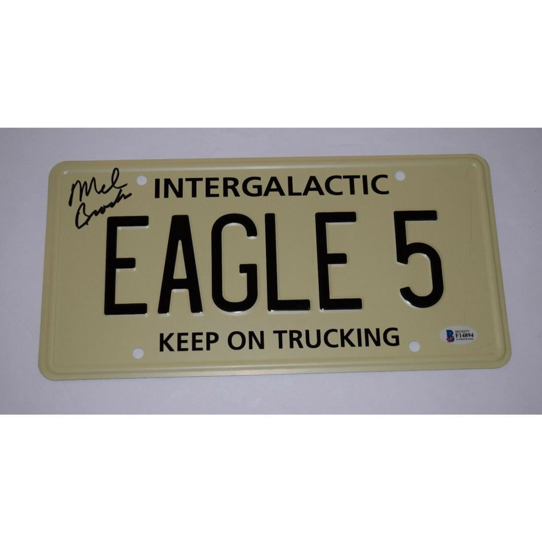 Mel Brooks Signed Autographed Spaceballs EAGLE 5 Prop License Plate BAS COA (1 of 1)