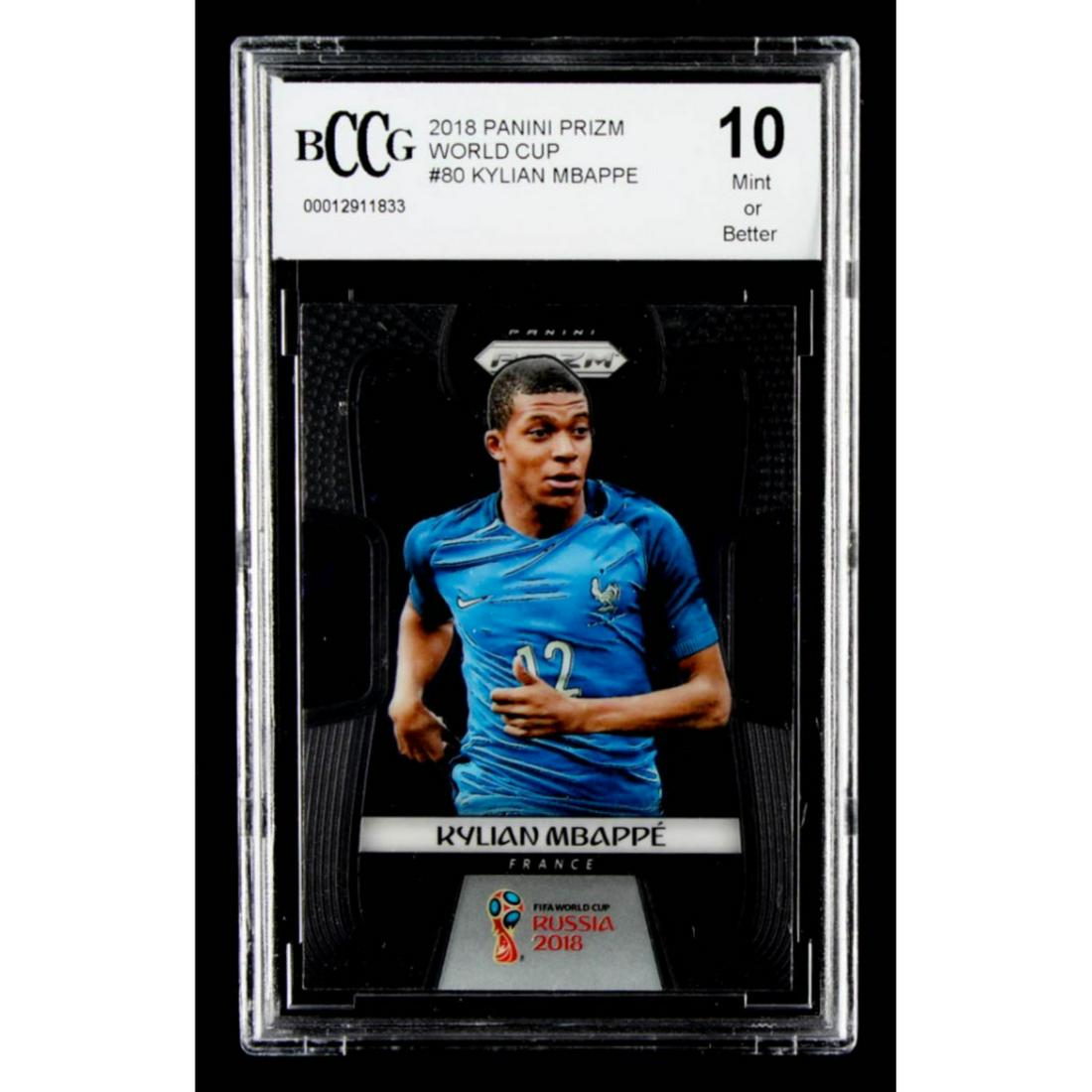 Kylian Mbappe 2018 Panini Prizm World Cup #80 (BCCG 10): Kylian Mbappe 2018 Panini Prizm World Cup #80 (BCCG 10)