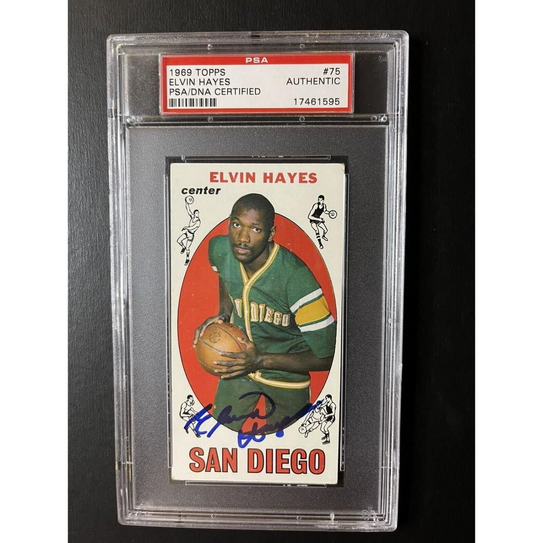 1969 Topps Elvin Hayes #75 Signed Rookie Basketball Card PSA/DNA RC Auto HOF (1 of 1)