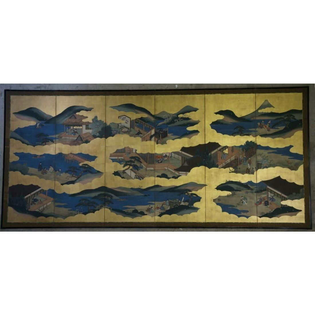 Vintage 19th Century Japanese Genji Painting (1 of 11)