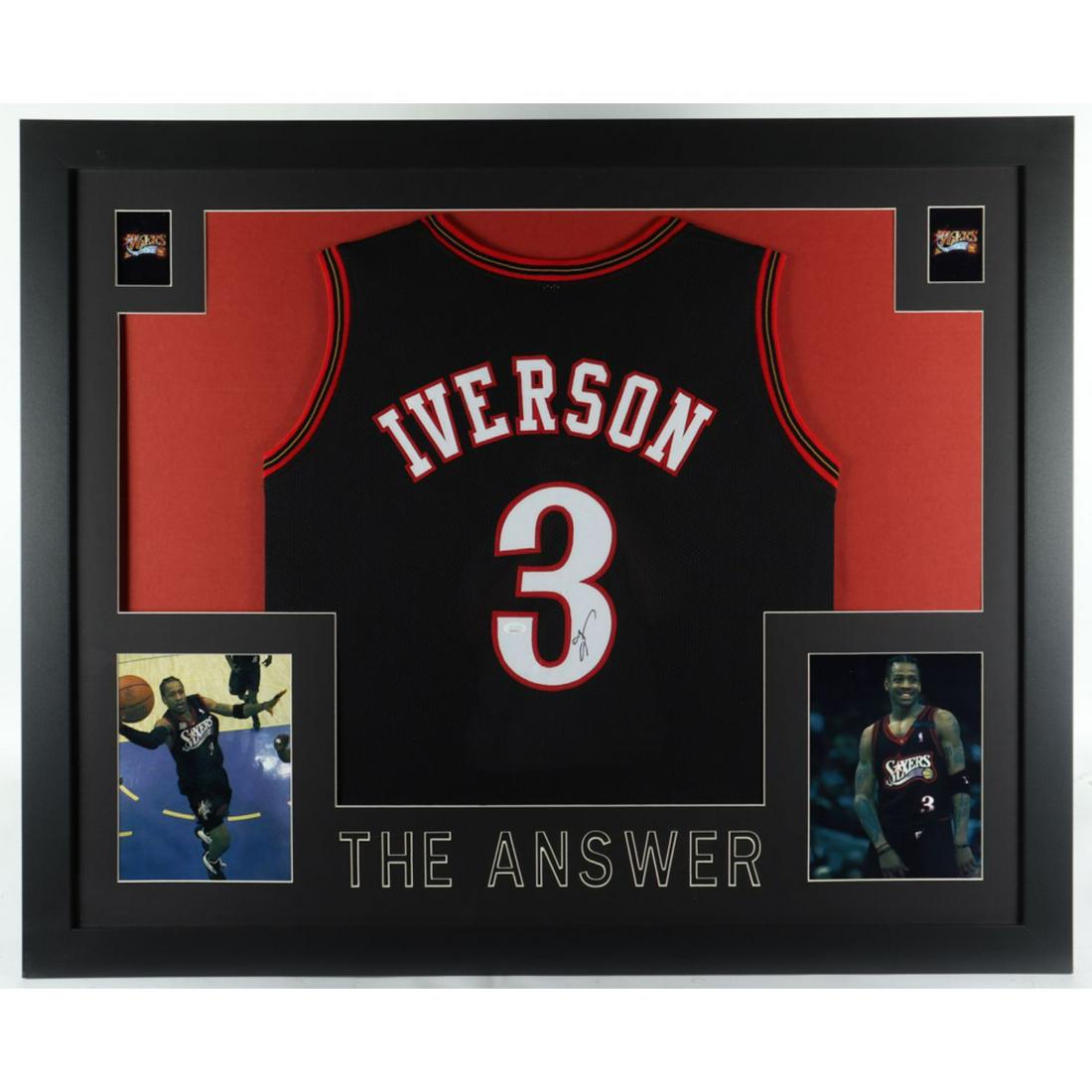 Allen Iverson Signed Custom Framed Jersey Display (JSA) (1 of 1)