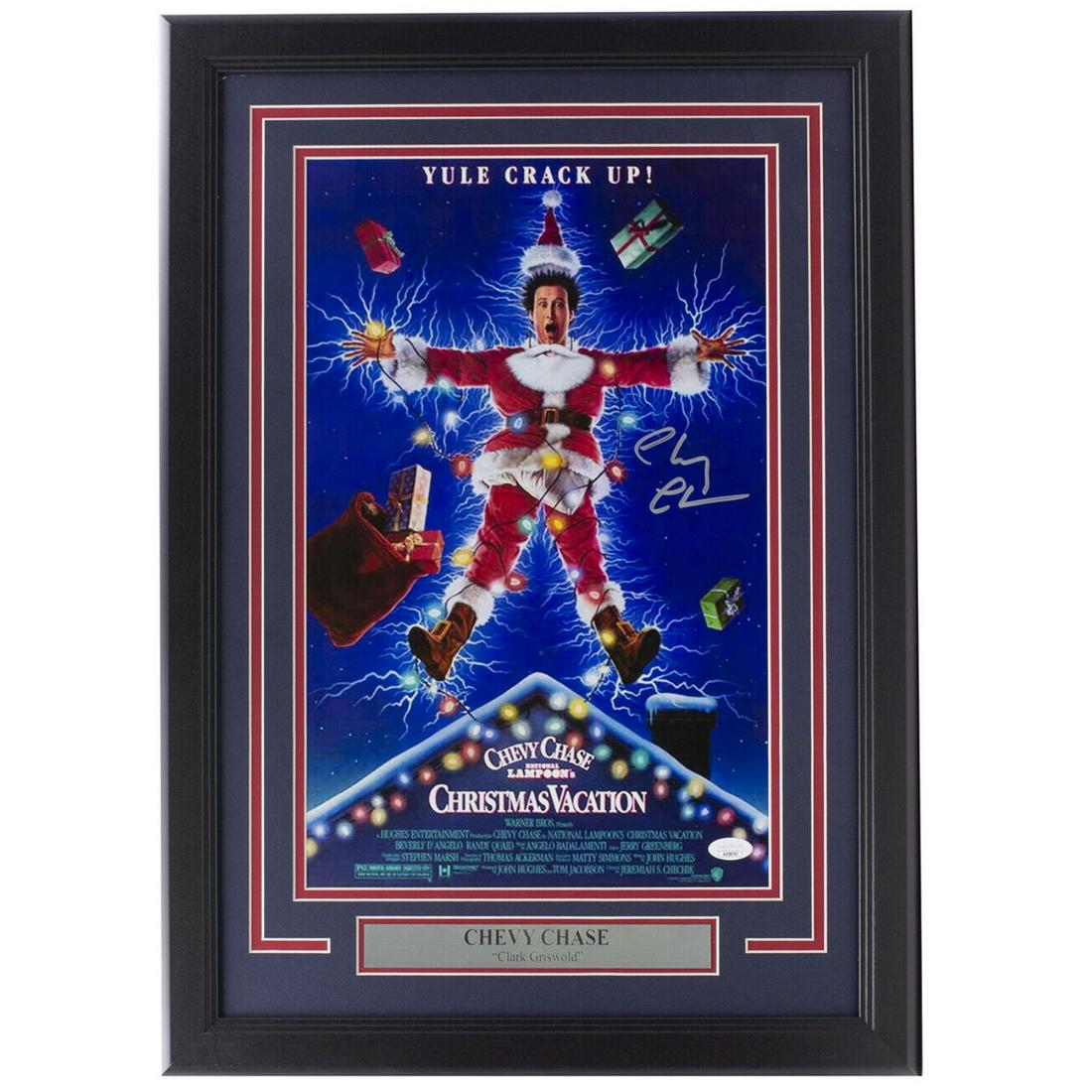 Chevy Chase Signed & Framed 11x17 "National Lampoon's Christmas Vacation" Poster Photo (JSA COA) (1 of 1)