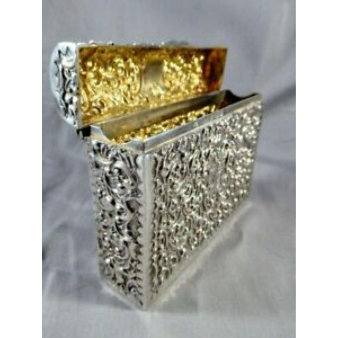 English Hallmarked Silver Full Size Playing Card Case by Henry Matthews 1902 (1 of 2)