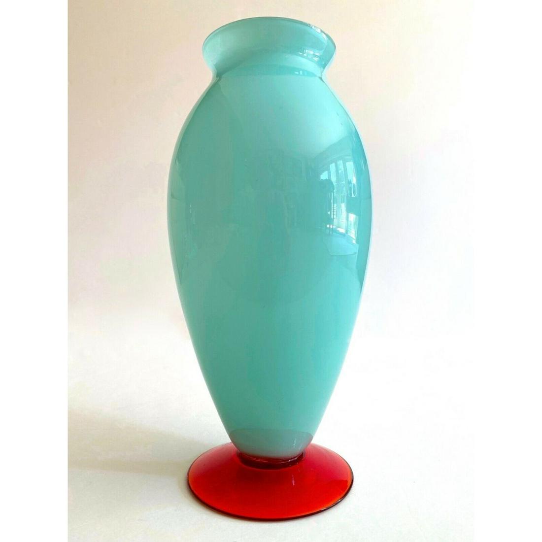 Original Vintage 9.5"x4.5" Hand Blown Art Glass Vase (1 of 4)