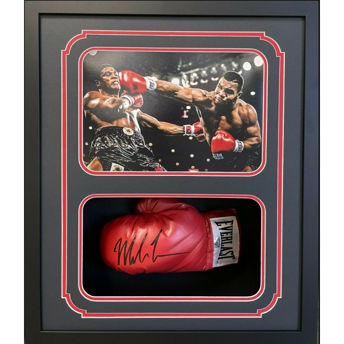 MIKE TYSON SIGNED CUSTOM FRAMED BOXING GLOVE (BAS COA) (1 of 1)