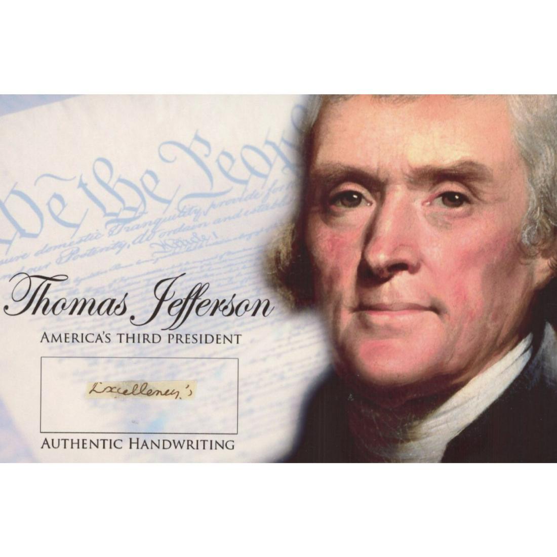 Thomas Jefferson 4x6 Photo With Authentic Hand-Written Word Cut (JSA LOA) (1 of 2)