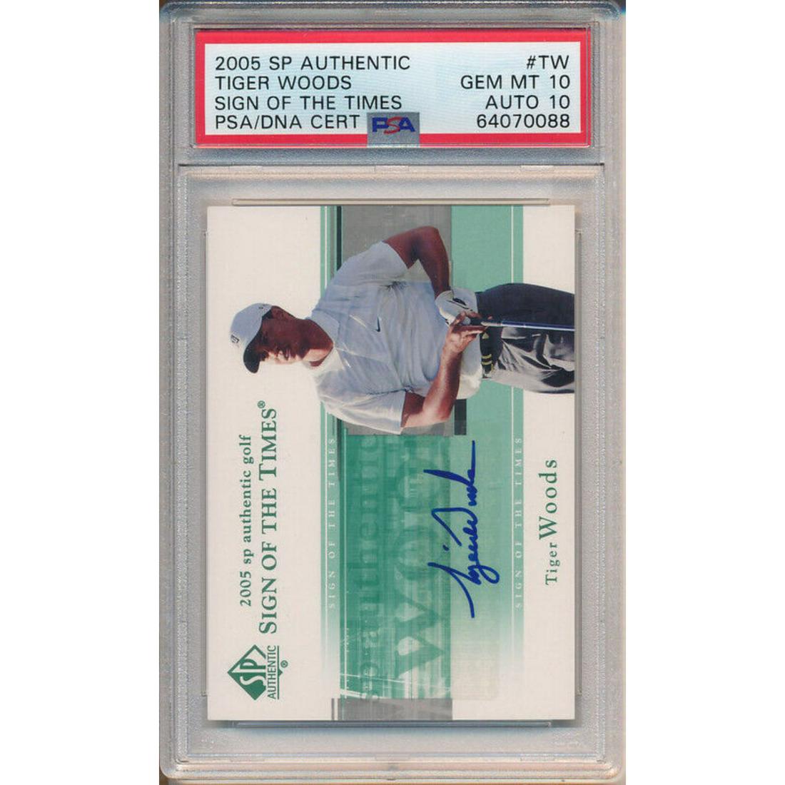 Tiger Woods 2005 Upper Deck SP Authentic Sign Of The Times Auto #TW (PSA 10 + Auto 10) (1 of 2)