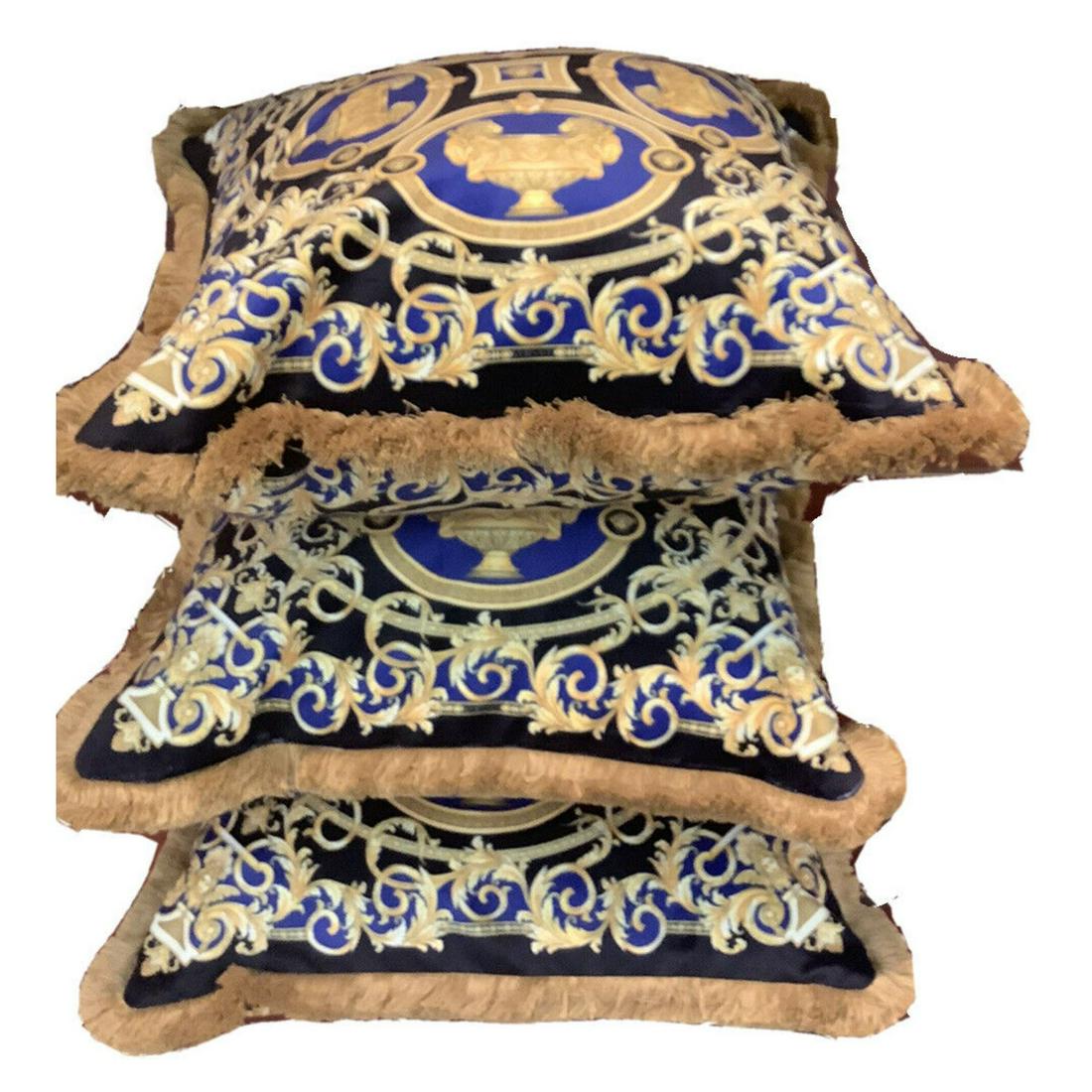 Set Of 3 Custom Made Versace Pillows 18"x18" (1 of 2)