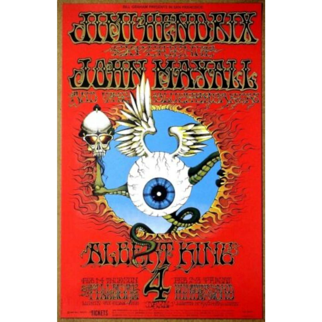 Jimi Hendrix Flying Eyeball Rick Griffin 1968 Original Authorized Limited 1000 (1 of 1)