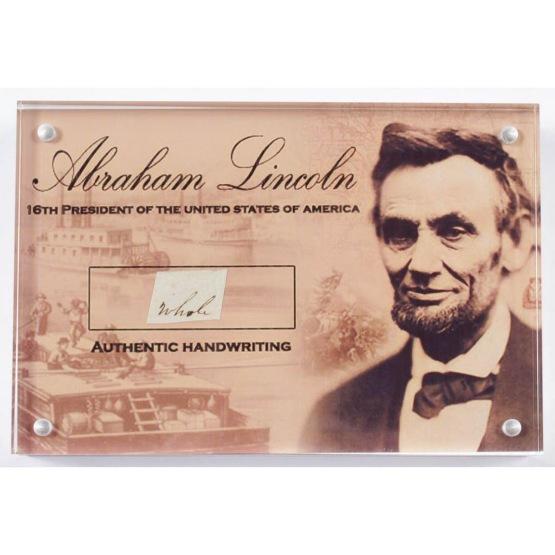 Abraham Lincoln 4x6 Custom Encapsulated Hand-Written Word (JSA LOA (1 of 2)
