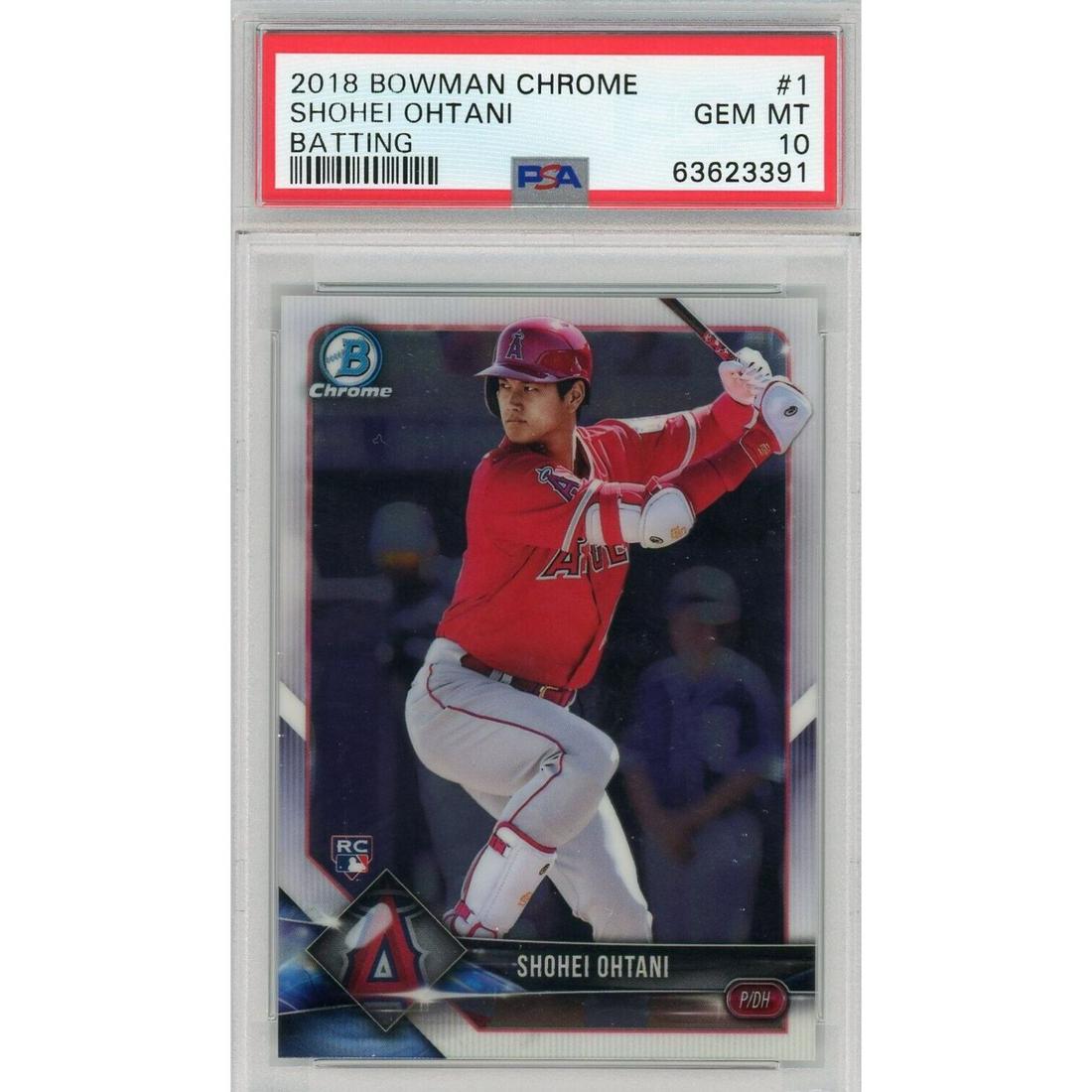 Shohei Ohtani 2018 Bowman Chrome Batting #1 Rookie Card (PSA 10) (1 of 2)