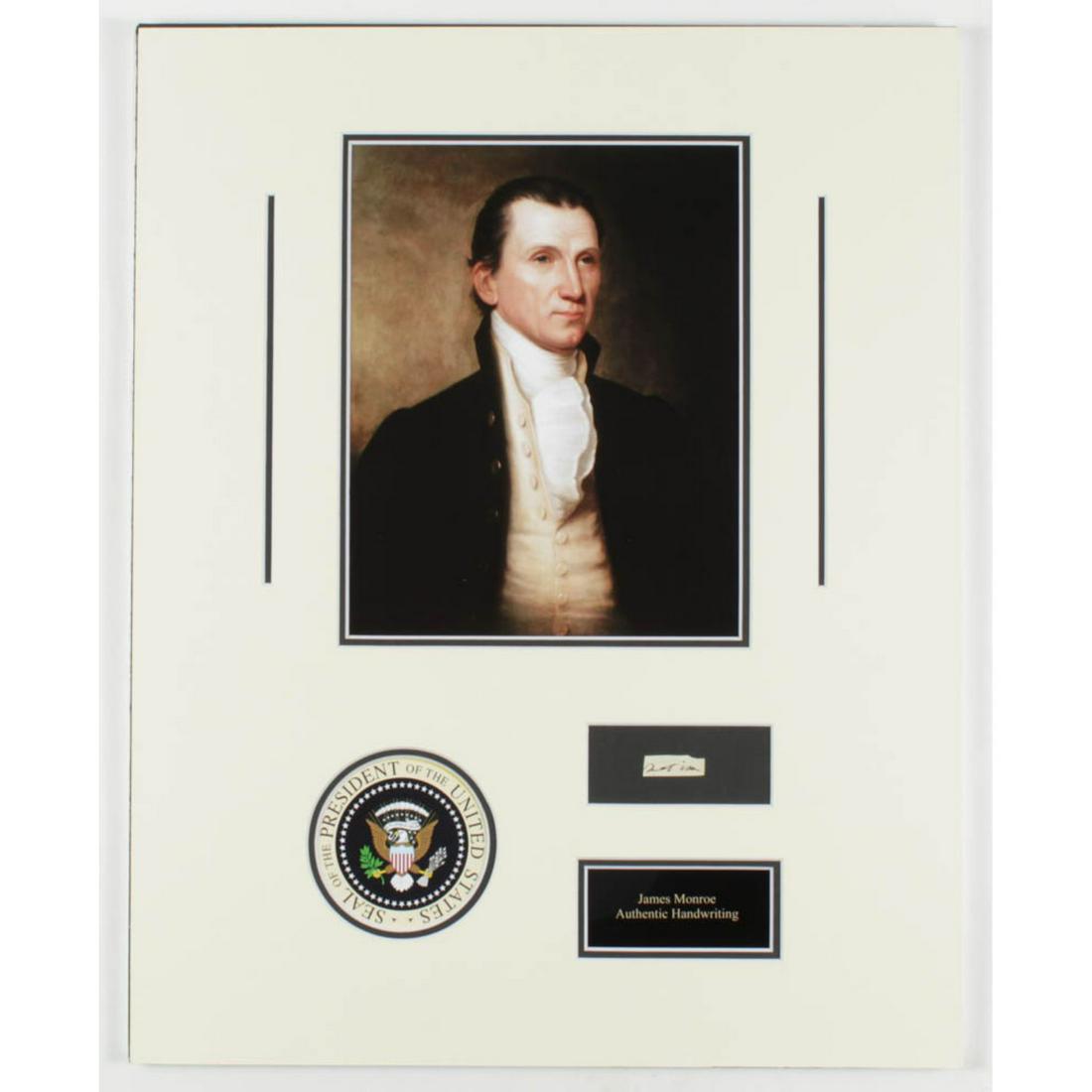 James Monroe 16x20 Custom Matted Cut Display with (1) Hand-Written Word from Letter (Beckett LOA) (1 of 1)
