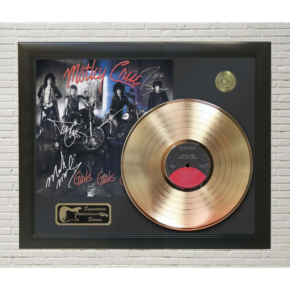 Motley Crue â€“ Girls Girls Girls Framed Replica Signature Gold LP Record Display M4 (1 of 1)