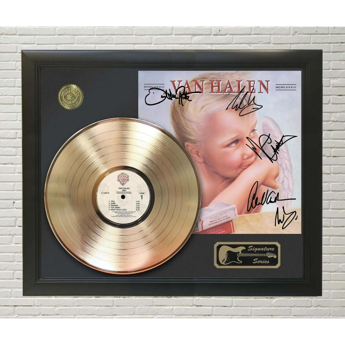Van Halen â€“ 1984 Framed Replica Signature Gold LP Record Display M4 (1 of 1)